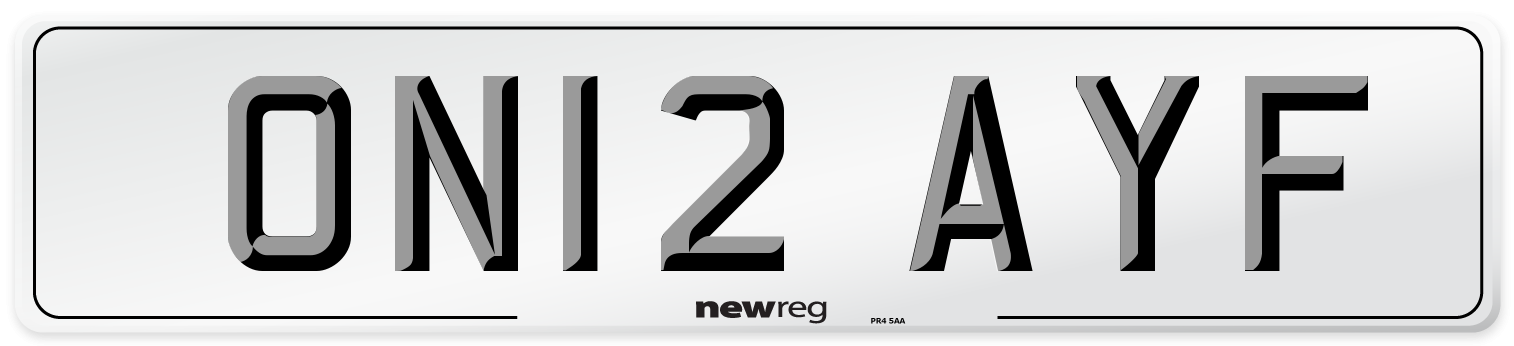 ON12 AYF Number Plate from New Reg